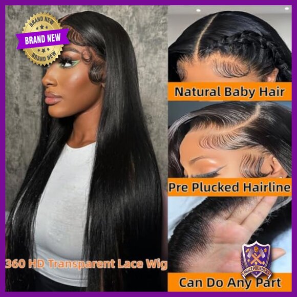 360 Lace Front Wig Human Hair 26 Inch 200% Density Glueless Adjustable main image 5